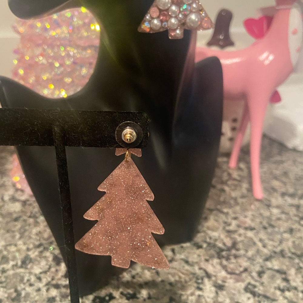 Pink NWT Holiday Tree Earrings - Picture 5 of 12